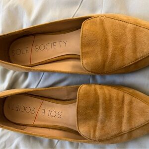 Sole Society Women's Brown Suede Loafers